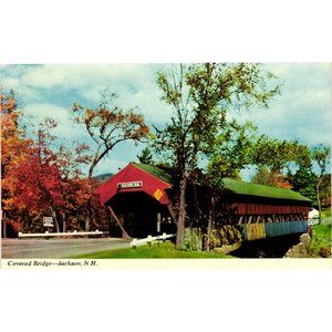 Famous Covered Bridge Postcard Travel Souvenir Unposted Jackson New Hampshire